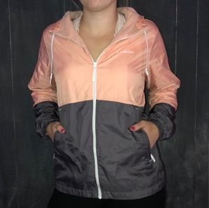 Colombia coral and gray windbreaker